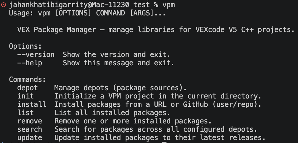 VPM — VEX Package Manager